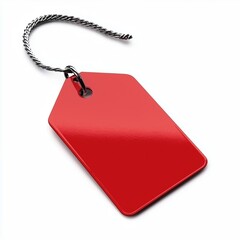 Fototapeta premium Red tag, Isolated on white Background
