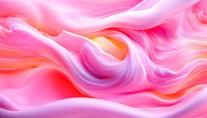 Obraz premium Abstract swirling pink and yellow liquid