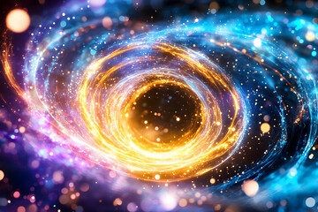 Abstract swirling vortex of vibrant colors