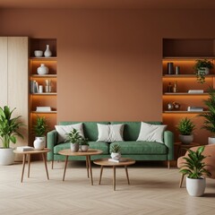 Fototapeta premium Warm Earthy Living Room with Modern Design