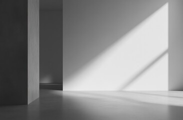 Obraz premium Minimalist sunlit empty room interior.