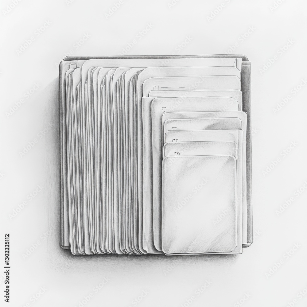 Aufkleber Organization of labeled tabs in a neatly arranged folder highlighting efficient categorization of information