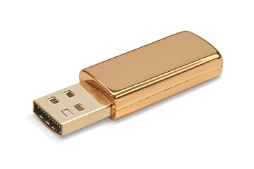 White USB flash drive isolated on white background.