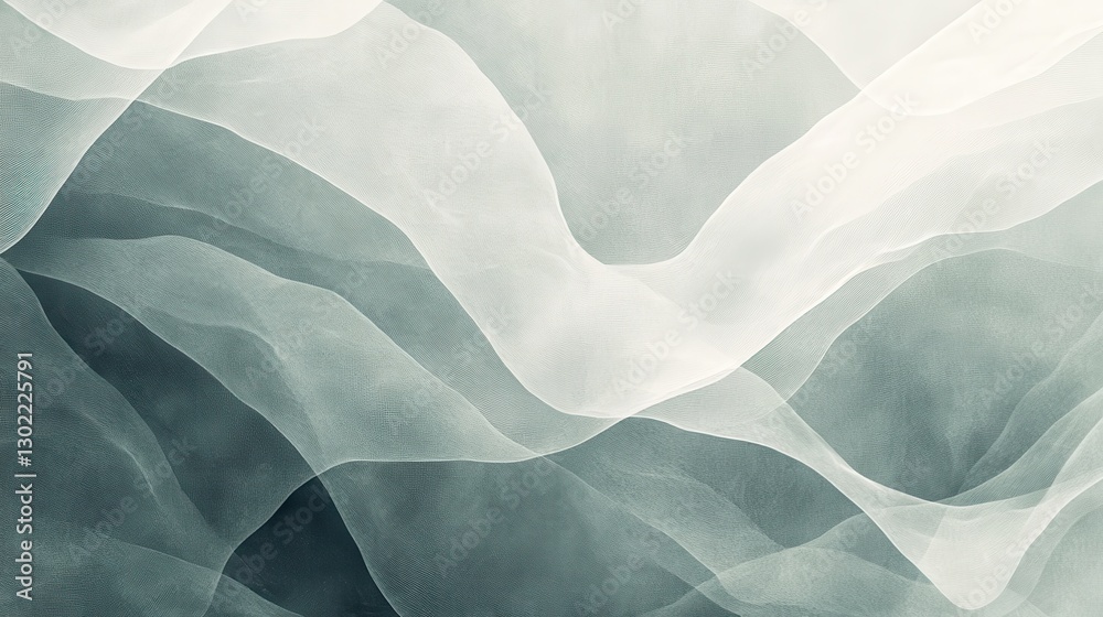 Poster Gradient of abstract pencil strokes with gentle curves and soft transitions creating a calming visual effect in monochromatic tones