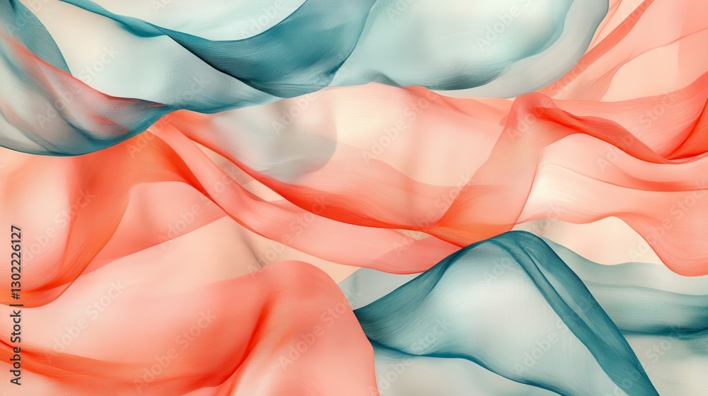 Poster Elegant abstract design featuring flowing pencil strokes in soft colors on a textured background