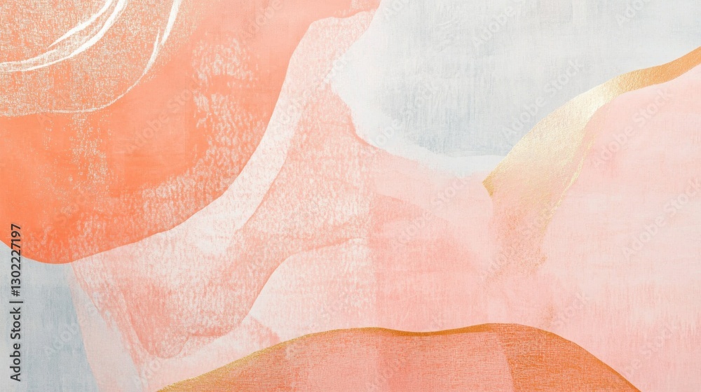 Aufkleber elegant coral strokes create a soothing atmosphere with delicate patterns and pastel hues in contemp