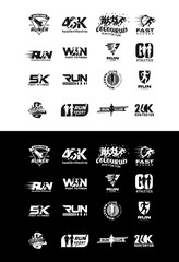 Set Of Vintage Run Club Logo Design Labels