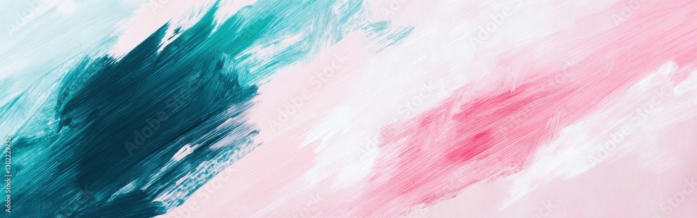 Leinwandbilder soft pencil strokes blend pink to teal in an abstract artwork creating a calming visual experience