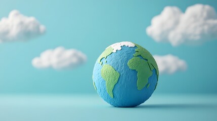 Vibrant 3D of Earth Globe Showcasing Climate Change and Sustainability Initiatives