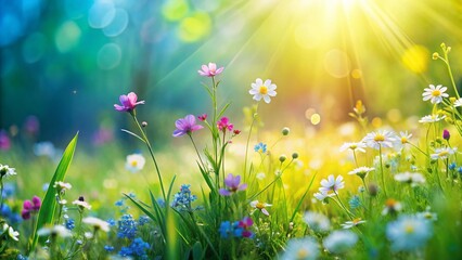 Spring Meadow: Delicate Wildflowers & Soft Focus Background - Perfect for Nature Designs