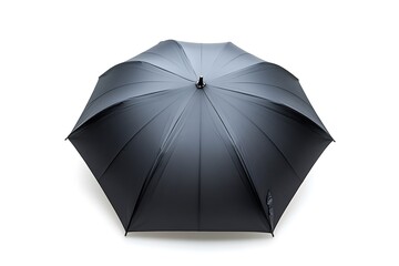 close up of a black umbrella on a white background with space for text