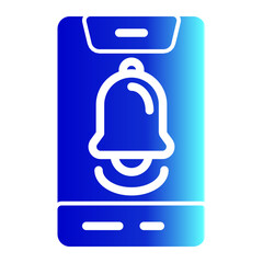 Notification Bell Icon Solid Gradient Style