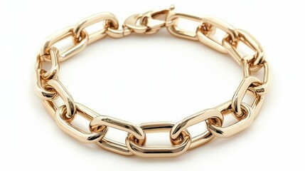 Elegant Gold Chain Bracelet on White Background for Fashion Accessory