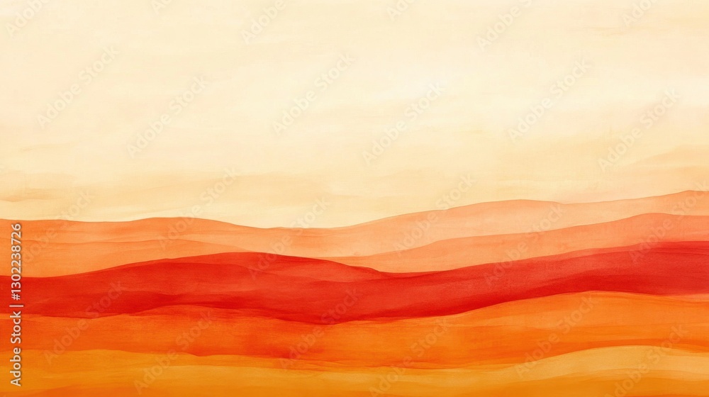 Poster bold amber and coral striped pattern creates a warm and inviting atmosphere in a minimalist design