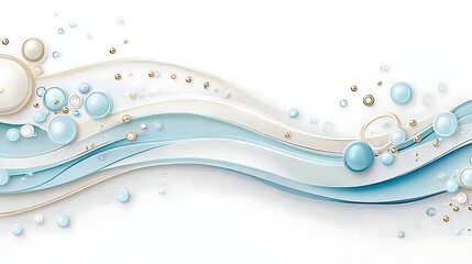 Flowing water design digital art abstract blue and white modern aesthetics
