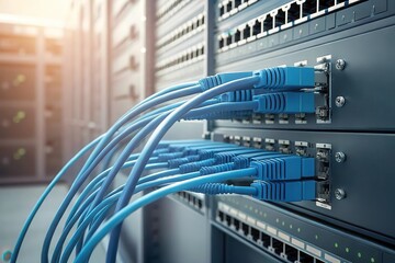 Connected Internet Wires Enable Communication in a Data Storage Facility. Generative AI