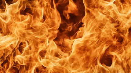 Dramatic and Intense Glowing Fiery Orange and Red Flames Abstract Background