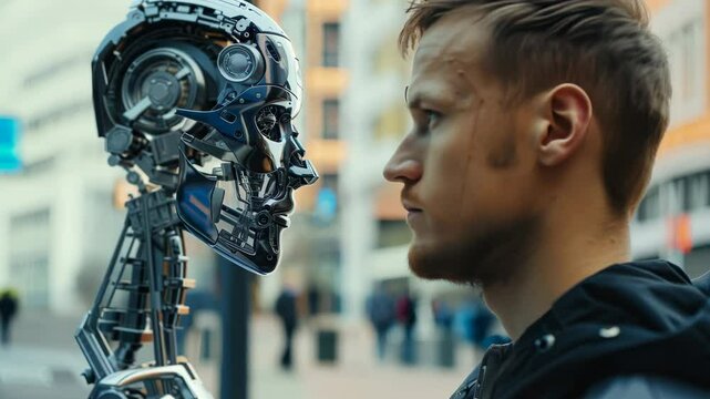 Human and Robot Interaction in a Futuristic Urban Environment