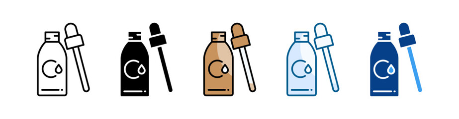 Serum Bottle Icon Set Multiple Style Collection
