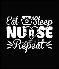 Eat sleep nurse repeat printable cut file.