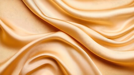 Fototapeta premium Elegant Champagne-Colored Silk Fabric with Graceful Curves and Highlights