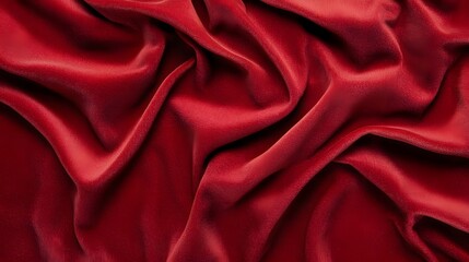 Obraz premium Luxuriously Draped Burgundy Velvet Fabric with Elegant Highlights and Folds