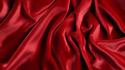Fototapeta premium Luxurious Burgundy Velvet Fabric with Elegant Folds and Highlights