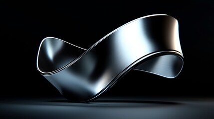 Abstract Metal Ribbon, Dark Studio