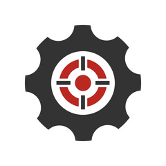 Gear Target Logo. Modern logo gear combine with target, symbolizing precision, mechanics, and industrial focus.