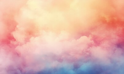 Abstract background with pastel colors, clouds and smoke, blurred and soft edges, watercolor-like texture, creating a dreamy atmosphere with golden hour lighting
