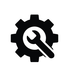 vector illustration of a gear icon with key