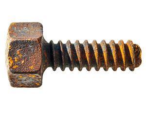Steel bolt isolate on white background.