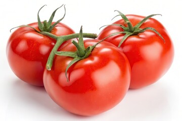 Fresh Ripe Red Tomatoes Isolated on a White Background for Culinary Use and Healthy Eating. Generative AI