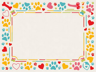 Playful border for dogs pet-friendly home digital design colorful creative fun environment