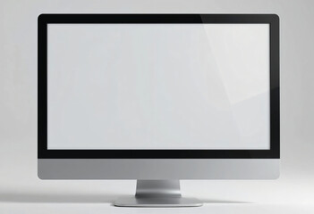 Fototapeta premium 3d Blank Screen Monitor on white background. 3d illustration.