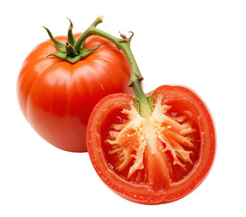 Fototapeta premium Fresh and Half Cutting Tomato on transparent background