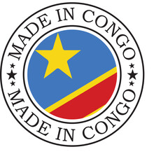Made in CONGO stamp logo design, Authentic Made in Congo, Unique Stamp Logo