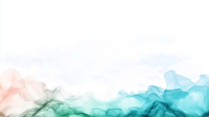 Fototapeta premium Abstract watercolor landscape, soft colors, serene view