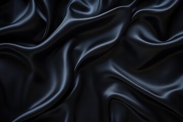 Obraz premium Luxurious black satin fabric drapes and reflects light beautifully