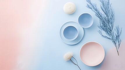 57. A gentle gradient from pale sky blue to soft pastel pink, evoking a peaceful and airy mood
