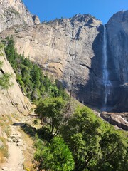 The Upper Yosemite falls trail in Yosemite National Park, California