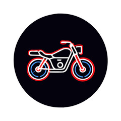 Fototapeta premium Neon motorcycle illustration against black background