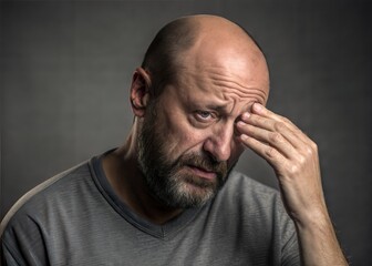 Obraz premium Close-up portrait of a distressed man