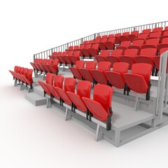 3d render Bleachers design element. Furniture