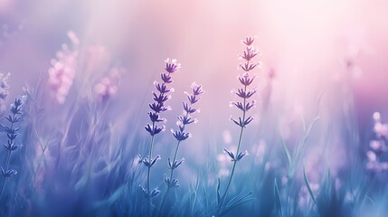 Obraz premium 2. A subtle gradient blending cool blue and soft lavender tones to create a sense of calm and relaxation