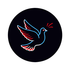 Obraz premium Colorful bird illustration flying against black background