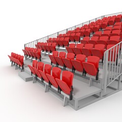 3d render Bleachers design element. Furniture