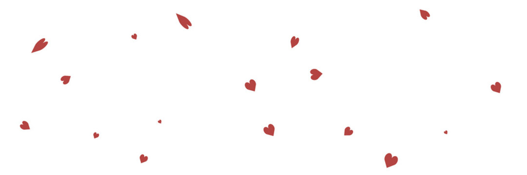 Scattered Red Hearts Confetti  Romantic Valentines Day Background