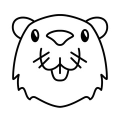 Beaver head outline icon	
