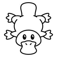 Platypus outline icon. Duckbill illustration